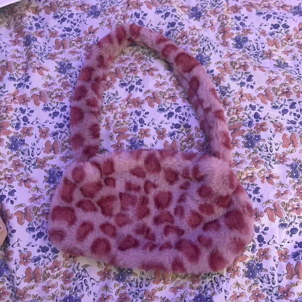 Pink leopard print bag
